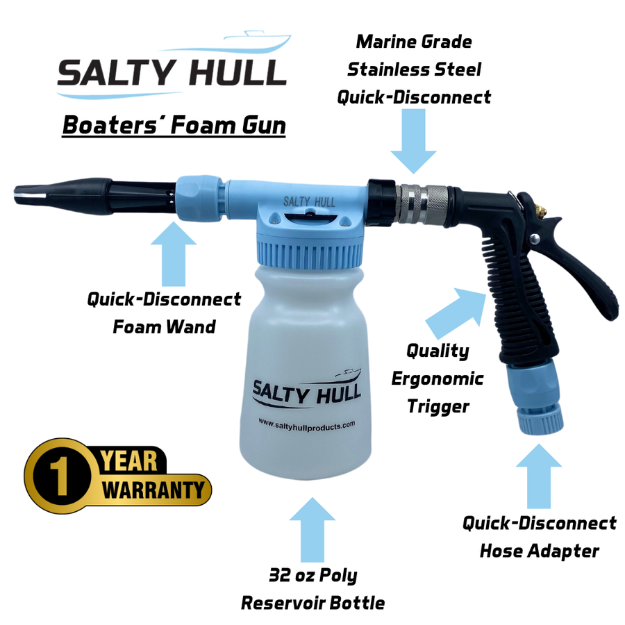 Salty Hull Stainless Steel Foam Gun – Highest Quality, Quick & Easy Boat Cleaning
