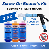 Thumbnail for Screw On Boater's Kit with three bottles and a free foam gun on a blue background