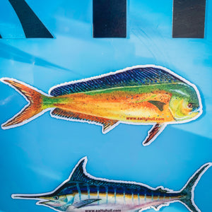 Fish Stickers (5 Pack) Yellowfin, Bull Shark, Sailfish, Mahimahi, Blue Marlin